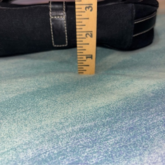 Vintage Ralph Lauren black leather buckle bag with silver metal clasp Y2K 90’s - Picture 12 of 13